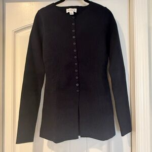 Aligne Daphne Waisted Knit Cardigan in Navy